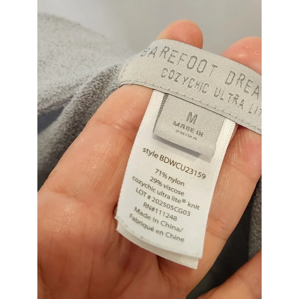 Barefoot Dreams CozyChic Ultra Lite V-Neck Lounge Set Grey BDWCU23159 Womens M - Picture 4 of 7